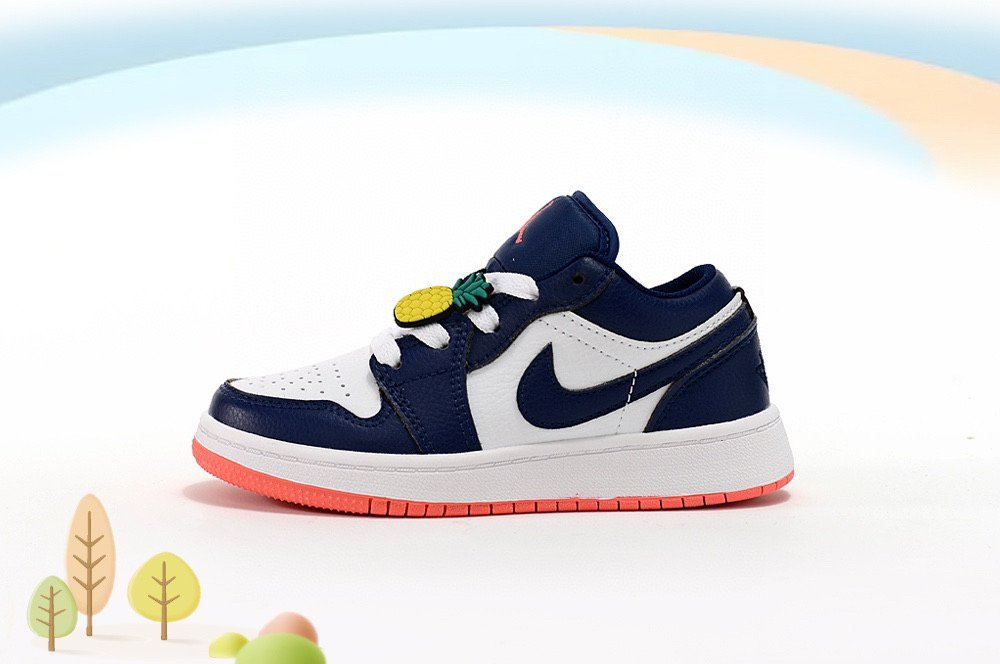 Youth Running Weapon Air Jordan 1 Navy/White Shoes 0694